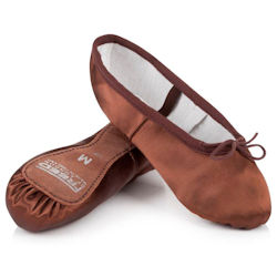 Freed Aspire Brown Satin Ballet Shoes, up to 5