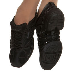 Ladies Capezio Web Sneakers - Black Patent