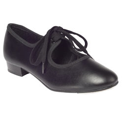 Tappers & Pointers Low Heel Black PU Tap Shoes