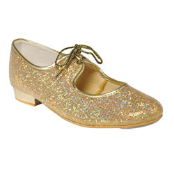 Tappers and Pointers Gold Tap Shoes - Low Heel (Hologram)