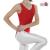 Childrens sleeveless dance leotard, pictured in red