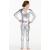 Childrens Long Sleeve Silver Dance Catsuit with Keyhole Back