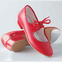 Tappers & Pointers Low Heel Red PU Tap Shoes