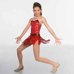 1st Position Sequin Bodice Fringe Skirt Glitz Dance Costume