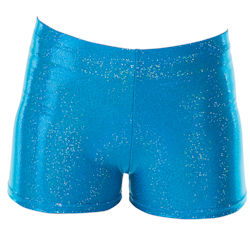 Ladies Turquoise Hologram Gymnastics Shorts
