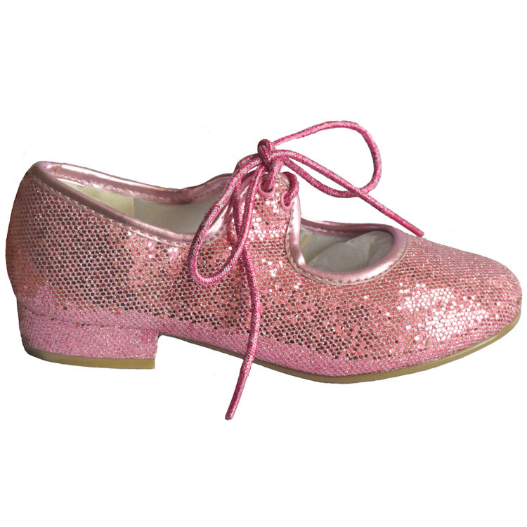 New Childrens Pink Glitter Tap Shoes 