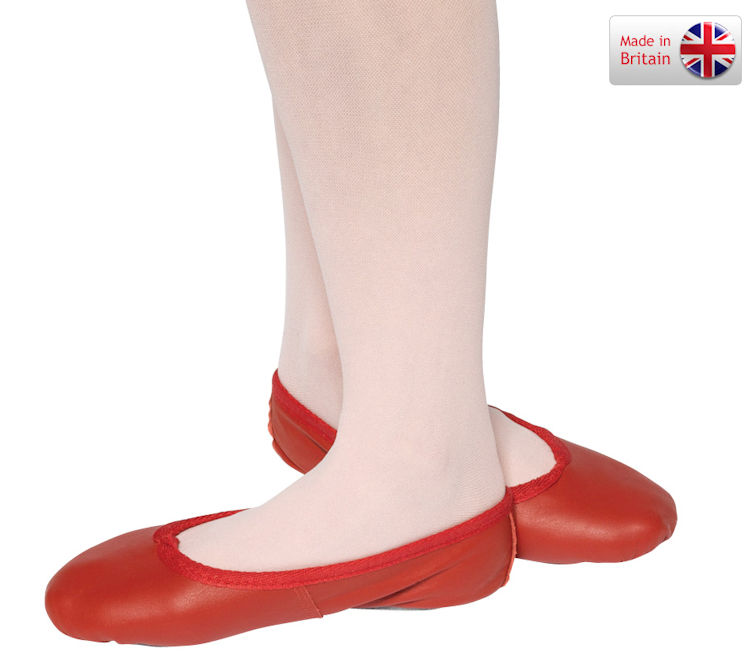 Childrens Red Leather Ballet Shoes 